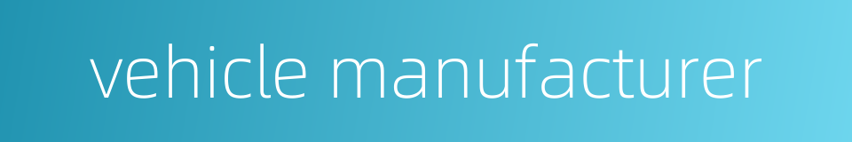 vehicle manufacturer的同义词