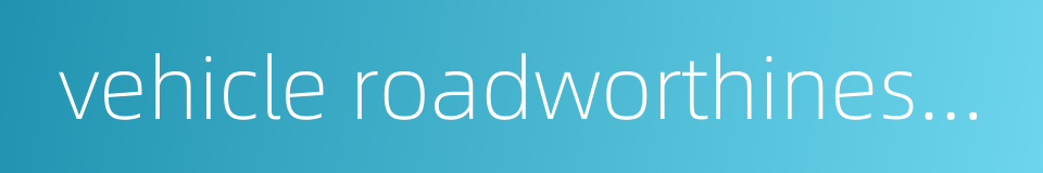 vehicle roadworthiness testing的同义词