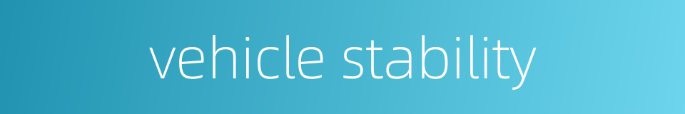 vehicle stability的同义词