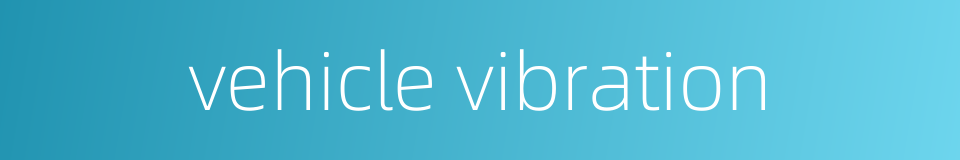 vehicle vibration的同义词