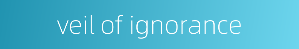 veil of ignorance的同义词