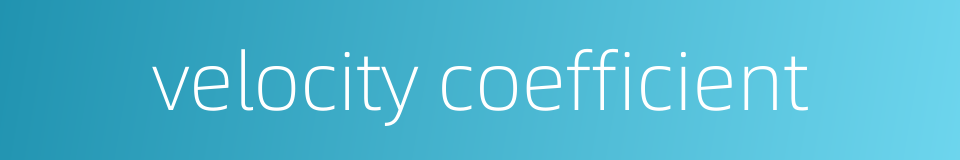 velocity coefficient的同义词