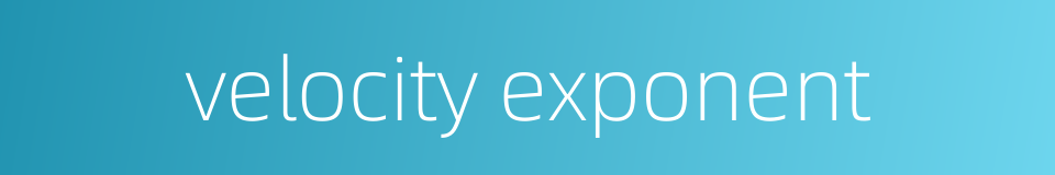 velocity exponent的同义词