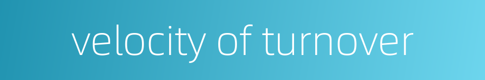 velocity of turnover的同义词