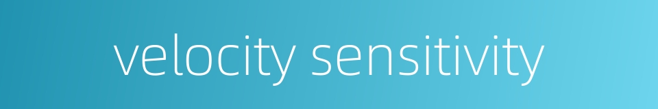 velocity sensitivity的同义词