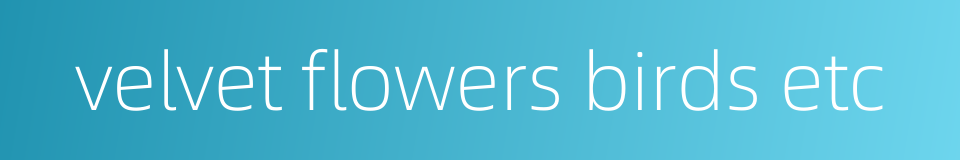 velvet flowers birds etc的同义词