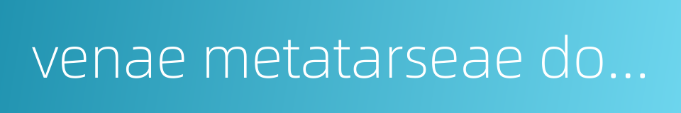 venae metatarseae dorsales pedis的同义词