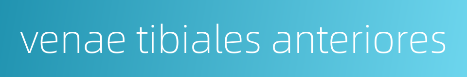 venae tibiales anteriores的同义词