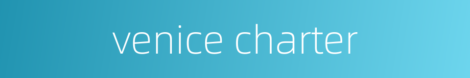 venice charter的同义词