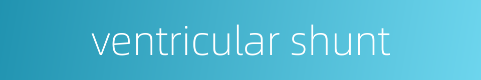 ventricular shunt的同义词