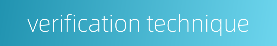 verification technique的同义词