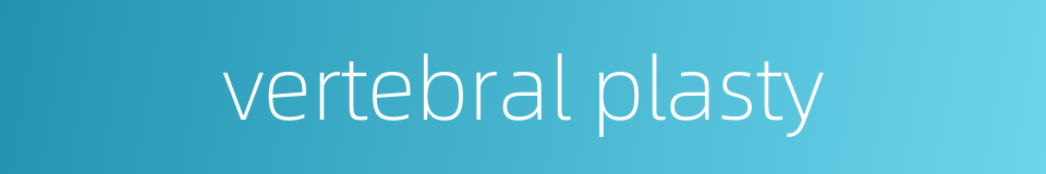 vertebral plasty的同义词