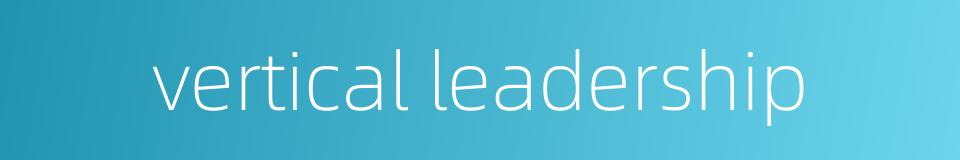 vertical leadership的同义词
