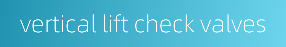 vertical lift check valves的同义词