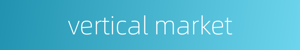 vertical market的同义词