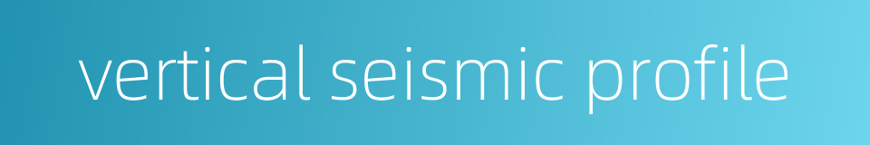 vertical seismic profile的同义词