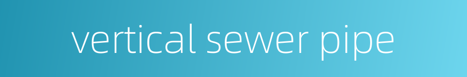 vertical sewer pipe的同义词