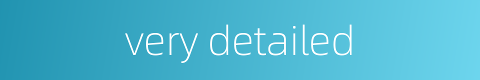 very detailed的同义词