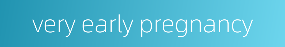 very early pregnancy的同义词