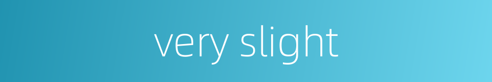 very slight的同义词