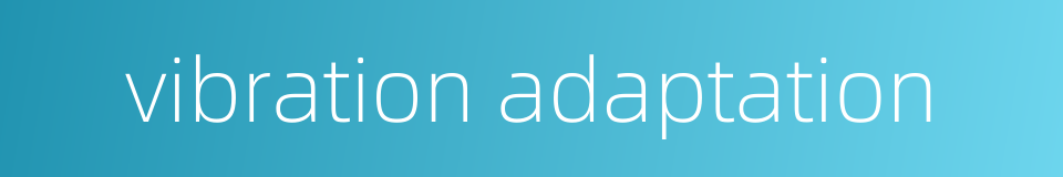 vibration adaptation的同义词
