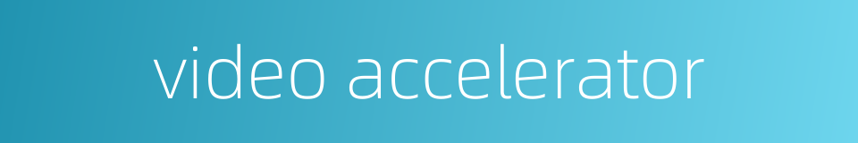 video accelerator的同义词