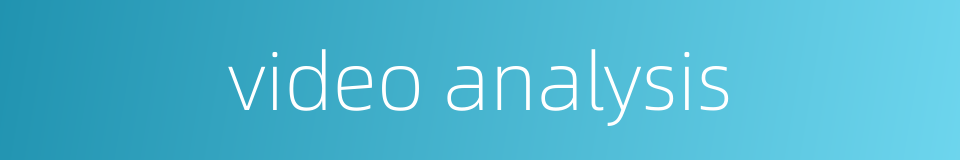 video analysis的同义词