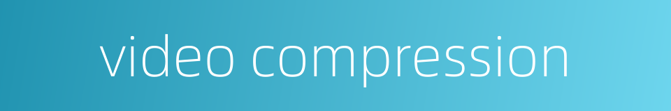 video compression的同义词
