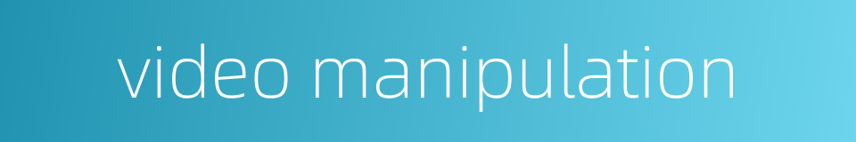 video manipulation的同义词