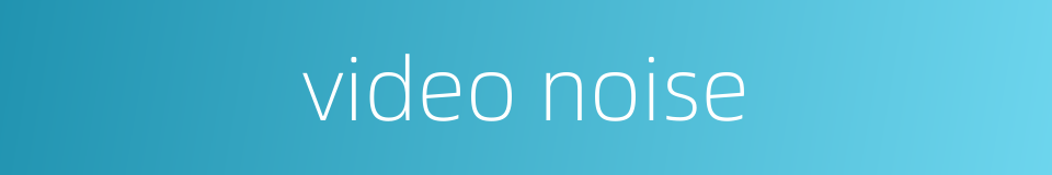 video noise的同义词