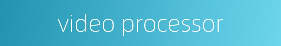 video processor的同义词