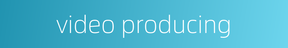 video producing的同义词