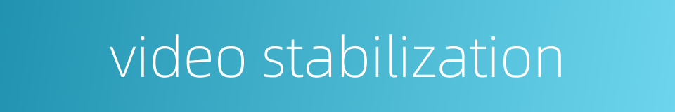 video stabilization的同义词