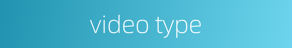 video type的同义词