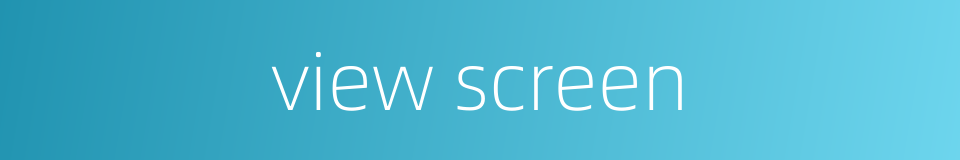 view screen的同义词