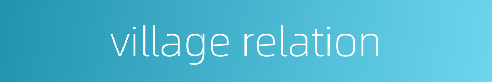 village relation的同义词