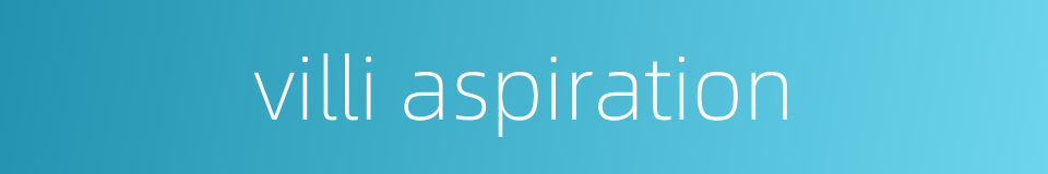 villi aspiration的同义词