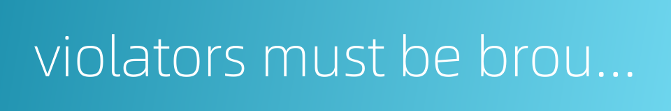 violators must be brought to justice的同义词