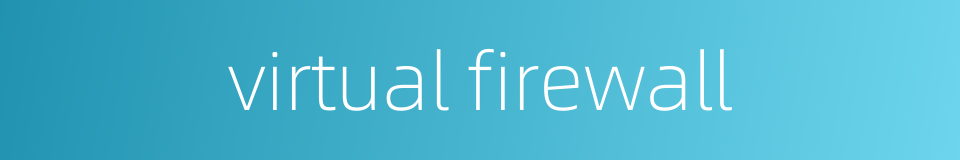 virtual firewall的同义词