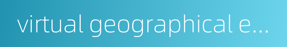 virtual geographical environment的同义词