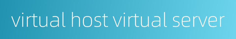 virtual host virtual server的同义词