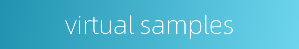 virtual samples的同义词
