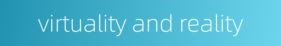 virtuality and reality的同义词