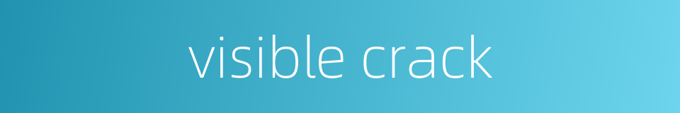 visible crack的同义词