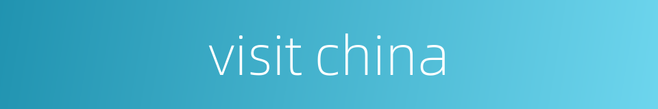visit china的同义词