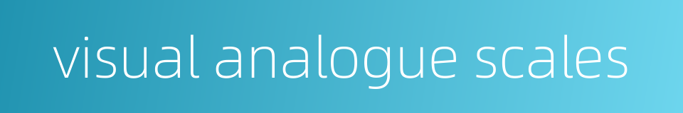 visual analogue scales的同义词