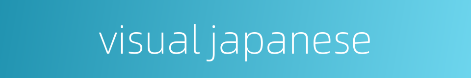 visual japanese的同义词