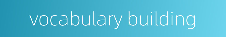 vocabulary building的同义词