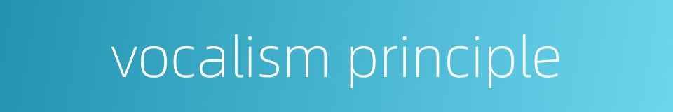vocalism principle的同义词