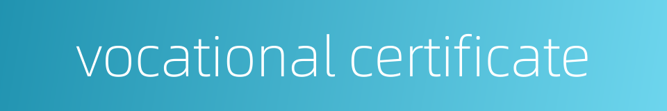 vocational certificate的同义词